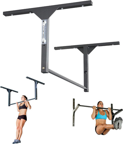 : Ceiling or Wall Mountable Pull up Bar,Standard (9-Foot Ceilings), Grey